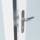 Casetta da giardino in PVC 11,2m² UTILITY bianco e grigio blu + kit di ancoraggio Grosfillex 