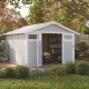 Casetta da giardino in PVC 11,2m² UTILITY bianco e grigio verde + kit di ancoraggio Grosfillex 