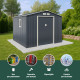 Casetta da giardino in lamiera 7,06 m² PLUS antracite + set di montaggio X-METAL