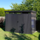 Casetta da giardino Kosto in acciaio zincato grigio scuro 8,64 m² + kit di ancoraggio - X-Métal