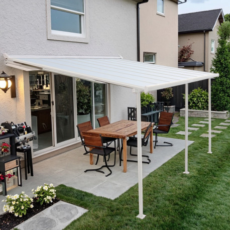 Pergola addossata regolabile - pergola in alluminio laccato bianco 400x492cm - X-METAL