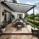 Pergola addossata regolabile - pergola in alluminio antracite 400x801cm - X-METAL