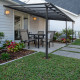 Pergola addossata regolabile - pergola in alluminio antracite 400x801cm - X-METAL