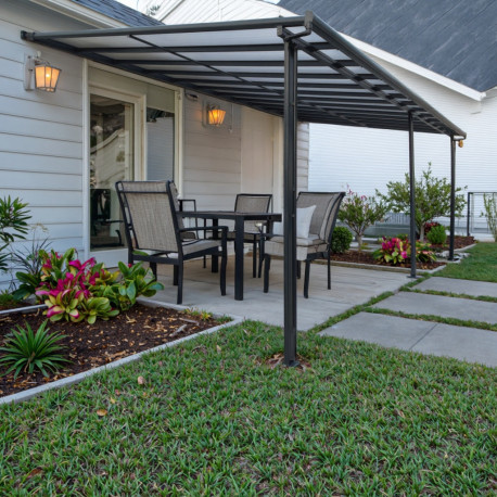Pergola addossata regolabile - pergola in alluminio antracite 400x801cm - X-METAL