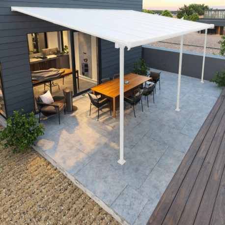 Pergola addossata regolabile - pergola in alluminio laccato bianco 400x618cm - X-METAL