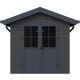 Casetta da giardino in legno composito grigio scuro da 28 mm con telaio antracite 4,77 m² PREMIUM - Woodlife Garden