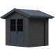 Casetta da giardino in legno composito grigio scuro da 28 mm con telaio antracite 4,77 m² PREMIUM - Woodlife Garden