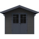 Casetta da giardino in legno composito grigio scuro da 28 mm con telaio antracite 7,78 m² PREMIUM - Woodlife Garden