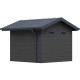 Casetta da giardino in legno composito grigio scuro da 28 mm con telaio antracite 7,78 m² PREMIUM - Woodlife Garden