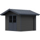 Casetta da giardino in legno composito grigio scuro da 28 mm con telaio antracite 7,78 m² PREMIUM - Woodlife Garden