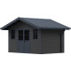 Casetta da giardino in legno composito grigio chiaro da 28 mm 10,71 m² PREMIUM - Woodlife Garden
