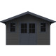 Casetta da giardino in legno composito grigio scuro da 28 mm con telaio antracite 14,75 m² PREMIUM - Woodlife Garden