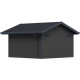 Casetta da giardino in legno composito grigio scuro da 28 mm con telaio antracite 14,75 m² PREMIUM - Woodlife Garden