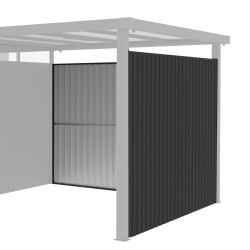 Pareti aggiuntive in acciaio zincato antracite da 0,4 mm per tettoia di 8,1 m² - X-METAL