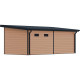 Casetta da giardino + terrazza con tetto monofalda in legno composito 28 mm effetto legno 15 m² PREMIUM - Woodlife Garden