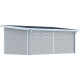 Casetta da giardino + terrazza con tetto a falda unica in legno composito grigio chiaro da 28 mm 15m² PREMIUM - Woodlife Garden