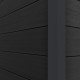 Casetta da giardino in legno composito grigio scuro da 28 mm con telaio antracite 14,75 m² PREMIUM - Woodlife Garden