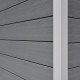 Casetta da giardino + terrazza con tetto a falda unica in legno composito grigio chiaro da 28 mm 15m² PREMIUM - Woodlife Garden