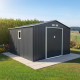 Casetta in lamiera 10,85 m² PLUS antracite + set di montaggio X-METAL