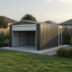 Garage in metallo 19,52m² PLUS antracite porta sezionale + set di montaggio X-METAL