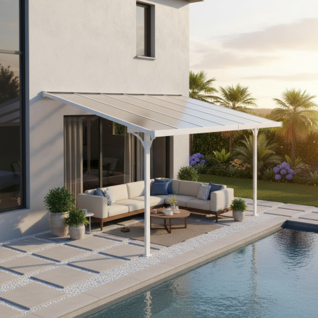 Pergola regolabile in alluminio laccata bianco 3,75x2,55m X-METAL