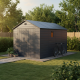 Casetta da giardino in resina antracite 8.90m² + kit di fondazione - JOBU