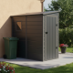 Casetta da giardino addossata in resina antracite 2,09m² + kit di fondazione - JOBU
