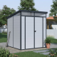 Casetta da giardino in resina 3,24m² grigio chiaro monofalda skylight + pavimento - Jobu