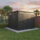 Casetta da giardino Kosto in acciaio zincato grigio scuro 8,64 m² + kit di ancoraggio - X-Métal