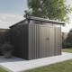 Casetta da giardino Kosto in acciaio zincato monofalda grigio scuro 5,71 m² + kit di ancoraggio - X-Metal