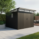 Casetta da giardino Kosto in acciaio zincato monofalda grigio scuro 7,56 m² + kit di ancoraggio - X-Metal
