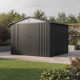 Casetta da giardino Kosto doppia falda in acciaio zincato grigio scuro 7,56 m² + kit di ancoraggio - X-Metal