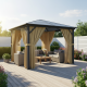 Pergola 300x300cm in alluminio antracite e policarbonato - X-METAL