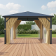 Pergola 360x360cm in alluminio antracite e policarbonato X-METAL