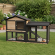 Gabbia in legno FSC termotrattato con recinto 147x53x92 cm per 4 conigli o roditori - Shelty Pet