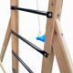 Struttura gioco in legno termotrattato QUOKKA con 2 altalene, 1 trapezio e 2 scale - Abracadaprout
