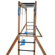 Struttura gioco in legno termotrattato QUOKKA con 2 altalene, 1 trapezio e 2 scale - Abracadaprout