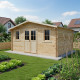 Casetta in legno massello 16m² PLUS - listoni 28mm Gardy Shelter