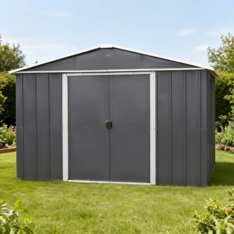 Casetta da giardino in metallo antracite 12m² + kit di ancoraggio incluso - YARDMASTER