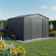 Casetta da giardino in metallo 8,84m² FIRST antracite + kit d'ancoraggio X-METAL