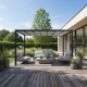 Pergola autoportante con telo retrattile motorizzato in alluminio antracite 3x4m - X-METAL