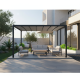 Pergola autoportante con telo retrattile motorizzato in alluminio antracite 3x4m - X-METAL