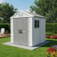 Casetta da giardino in HDPE SunLife beige 4,97 m² + pavimento - JOBU