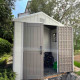Casetta da giardino in HDPE SunLife beige 4,97 m² + pavimento - JOBU