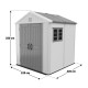 Casetta da giardino in HDPE SunLife beige 4,97 m² + pavimento - JOBU