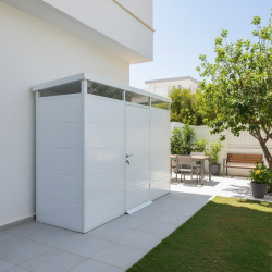 Casetta da giardino modulare coibentata 3x1m bianca - pavimento incluso - Everbox