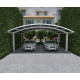 Tettoia doppia 30m² in alluminio laccato bianco e policarbonato trasparente EAGLE X-METAL