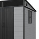Casetta da giardino in resina spazzolata DICKINS Skylight 4m² grigio e nero + pavimento - JOBU