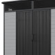 Casetta da giardino in resina spazzolata DICKINS Skylight 4m² grigio e nero + pavimento - JOBU