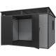 Casetta da giardino in resina spazzolata DICKINS Skylight 6,05 m² grigio e nero + pavimento - JOBU